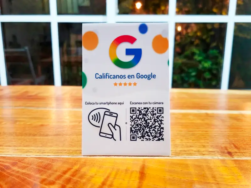 Letrero individual NFC y QR personalizado